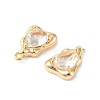 Brass Micro Pave Clear Cubic Zirconia Charms KK-L208-09G-A-3