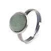Half Round Natural Green Aventurine Finger Rings RJEW-M062-01P-40-1