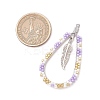 Bohemia Style Glass Seed Beaded Teardrop with Feather Pendants PALLOY-MZ00589-02-2