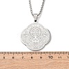 304 Stainless Steel Saint Benedict Pendant Necklaces NJEW-B153-02A-P-3