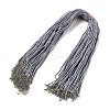 2MM Braided Round Polycotton Cord Necklace Making with Alloy Lobster Claws Clasps and Iron End Chains NJEW-Q031-01B-1