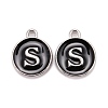 Platinum Plated Alloy Charms X-ENAM-S118-02S-P-1