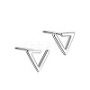 Anti-Tarnish Triangle Rhodium Plated 999 Fine Silver Stud Earrings for Women LS-EJEW-S215-22P-1