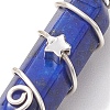 Natural Lapis Lazuli Double Terminal Pointed Pendants PALLOY-JF02673-04-2