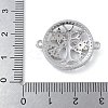 Rack Plating Brass Clear Cubic Zirconia Flat Round with Tree Connector Charms X-KK-A234-033P-3