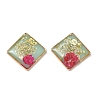 Plating Brass & Transparent Epoxy Resin & Dried Flower Pendants RE-CBAA153-05B-1
