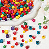 800pcs 3 Styles Dyed Natural Wood Beads WOOD-PA0001-23-4