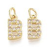 Brass Micro Pave Clear Cubic Zirconia Charms KK-N241-001B-1