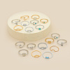 19Pcs 19 Styles Alloy & Resin Cuff Rings/Finger Rings Sets for Women FS-WGA4364-01-1
