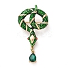 Rhinestone Snake Aolly Brooch with Enamel LS-JEWB-V002-17C-1
