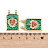 Brass Enamel Pendants KK-B157-28C-G-3