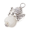 ABS Imitation Pearl and Polymer Clay Rhinestone Pendants PALLOY-JF02740-02-3