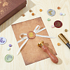 Brass Wax Seal Stamp with Wood Handle AJEW-WH0412-0012-4