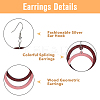 6 Pairs 6 Colors Wood Double Ring Dangle Earrings with Iron Pins for Women EJEW-FI0002-38-4