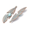 Alloy with Synthetic Turquoise Pendants FIND-B055-01H-2