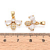 Brass Micro Pave Cubic Zirconia Charms KK-N272-10G-3