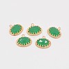Long-Lasting Plated Golden Tone Brass Glass Oval Charms LS-GLAA-J059-04G-2
