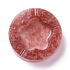 Resin with Natural Rose Quartz Chip Stones Ashtray DJEW-F015-05F-1