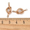 304 Stainless Steel Knot Links Connector Charms STAS-K290-02RG-3