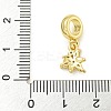 Rack Plating Brass Pave Colorful Cubic Zirconia Flower European Dangle Charms KK-Z067-34G-3
