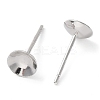 Rhodium Plated 925 Sterling Silver Stud Earring Findings STER-E068-02D-P-2