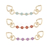 3Pcs 3 Colors Alloy Enamel Flower Link Bag Extender Chains HJEW-YW00098-02-1