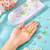 28Pcs 7 Colors Transparent Acrylic Bead Caps OACR-TA0004-02-6