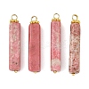 Natural Thulite Pendants PALLOY-JF06045-1