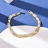 Brass Micro Pave Clear Cubic Zirconia Link Chain Bracelets for Women BJEW-F530-01G-1