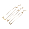 3Pcs Alloy Rhinestones Anklets AJEW-S083-01G-06-2