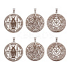 6Pcs 3 Style 304 Stainless Steel Pendants STAS-UN0044-46-1
