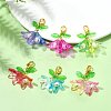 6Pcs 6 Colors Flower Acrylic Pendant Decorations HJEW-JM02719-02-1