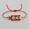 Nepal Ethnic Style Glass Seed Beaded Braided Bead Bracelets FY9516-3-1