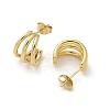 304 Stainless Steel Triple C-Shaped Stud Earrings for Women EJEW-C096-68G-01-2