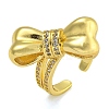 Rack Plating Brass Micro Pave Cubic Zirconia Cuff Rings for Women RJEW-I107-13G-02-1