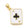 Clubs Brass Enamel Pendants KK-G517-06G-03-1