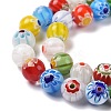 Millefiori Glass Round-Single Flower Bead Strands LK16-3