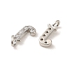 Initial Letter Brass Micro Pave Cubic Zirconia Pendants ZIRC-F008-J-2