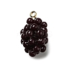 Grape Brass Acrylic Pendants OACR-R006-05G-04-1