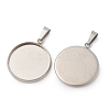 304 Stainless Steel Pendant Cabochon Settings STAS-I328-01G-P-2