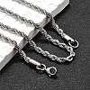 Non-Tarnish 304 Stainless Steel Rope Chain Necklaces X-NJEW-F226-03P-06-1