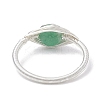 Horse Eye Natural Green Aventurine & Tiger Eye & Amethyst & Rose Quartz & Synthetic Turquoise Finger Rings RJEW-JR00842-02-5