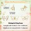 5Pcs 5 Styles Butterfly Alloy Rhinestone Brooches JEWB-CJ0001-33-8