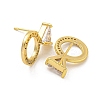 Rack Plating Brass Micro Pave Clear Cubic Zirconia Stud Earrings EJEW-T021-07G-2