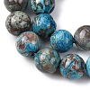 Dyed Natural Ocean Agate/Ocean Jasper Round Beads Strands G-E331-30A-5