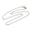1mm Rack Plating Brass Cable Chain Adjustable Slider Necklaces for Women Men MAK-L044-55P-1