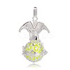 Silver Color Plated Brass Hollow Round Cage Pendants KK-J248-04S-2