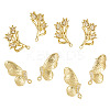 8Pcs 4 Styles Brass Micro Pave Clear Cubic Zirconia Stud Earring Findings KK-TA0002-74-2