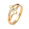 304 Stainless Steel Clear Cubic Zirconia Finger Rings for Women RJEW-Z115-01G-1