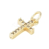 Rack Plating Brass Micro Pave Clear Cubic Zirconia Pendants KK-Z060-04G-01-2